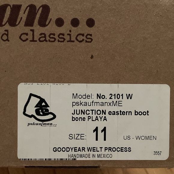 PSKaufman💫 Junction Eastern Boot Bone Playa Wash sz 11 - Picture 10 of 10